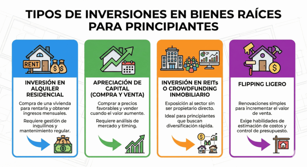 Tipos de inversiones en bienes raíces para principiantes