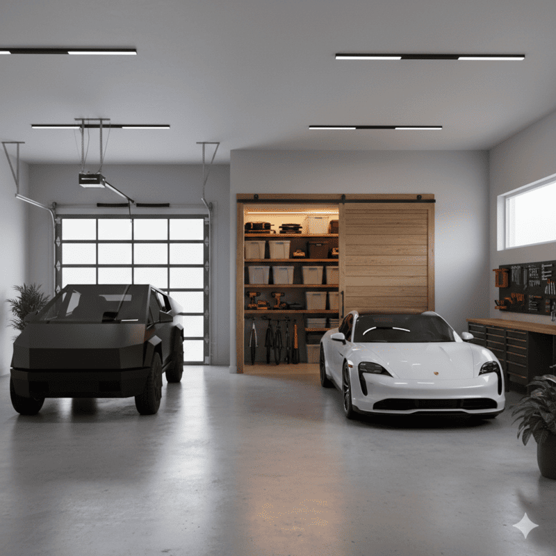 cochera para dos autos con bodega de almacenamiento